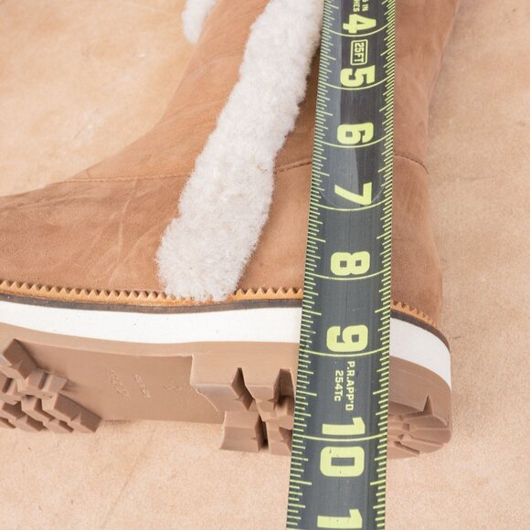 Aquatalia Women Helana Weatherproof Brown Suede Faux Fur Narrow Slim Boots sz 8 - Picture 8 of 8